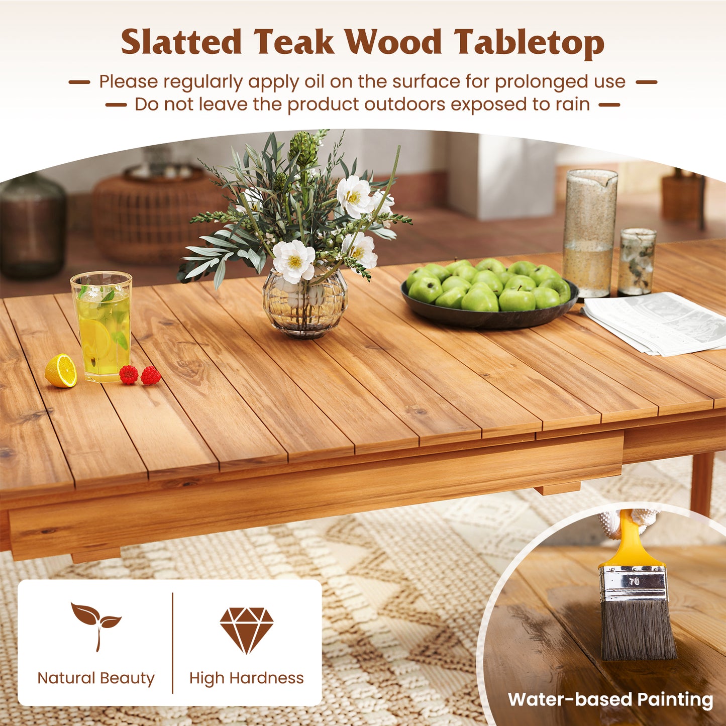 71 Inch-94 Inch 6-8 People Patio Extendable Dining Table