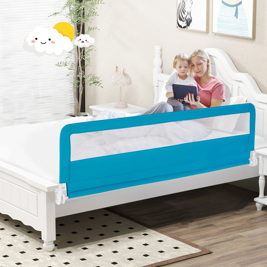 71 Inch Extra Long Swing Down Bed Guardrail with Safety Straps