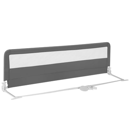 71 Inch Extra Long Swing Down Bed Guardrail with Safety Straps-Pink - Gray