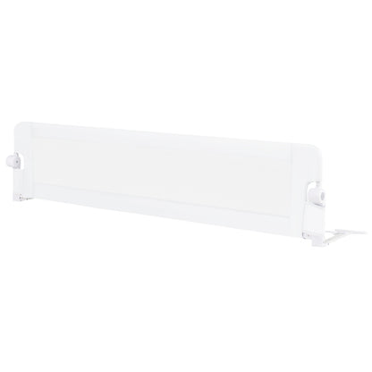 71-Inch Foldable Bed Rail Swing Down Baby Bed Guard Rail with Adjustable Safety Strap-Blue - White