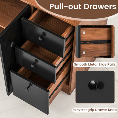 71 Inch Kitchen Pantry with 3 Storage Cabinet and 3 Deep Drawers