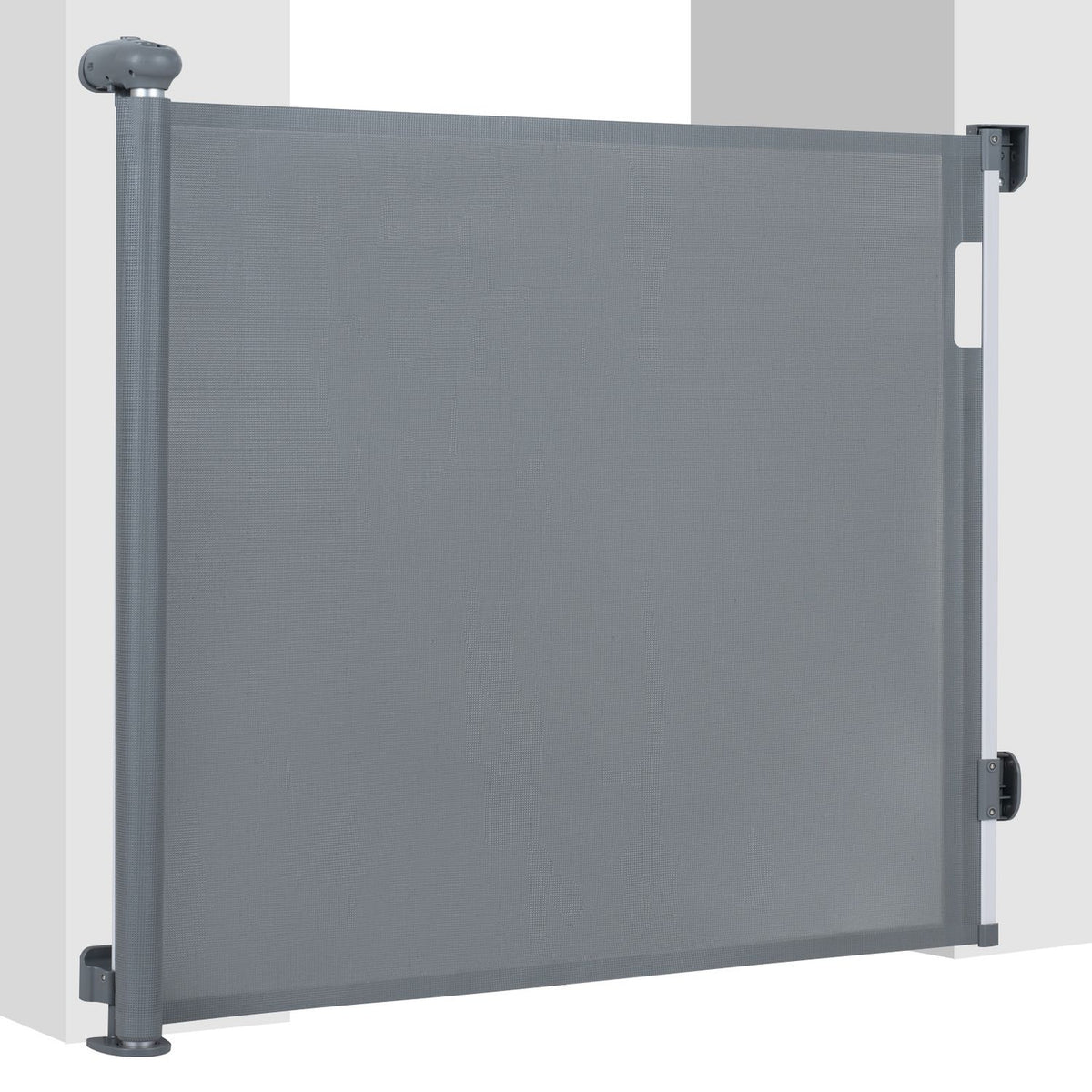71" Retractable Baby and Dog Gate 33.5" Tall with Safety Lock and No Bottom Bar-Gray