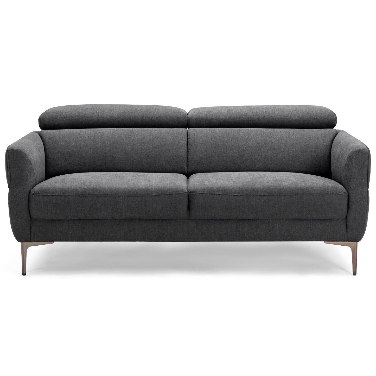72.5 Inch Modern Fabric Loveseat Sofa Couch with Adjustable Headrest