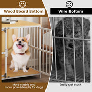 40 Inch Dog Crate Furniture Dog Kennel with Dual Lockable Double Doors-Natural