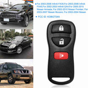 2 Keyless Entry Car Key Remote Key For Nissan KBRASTU15