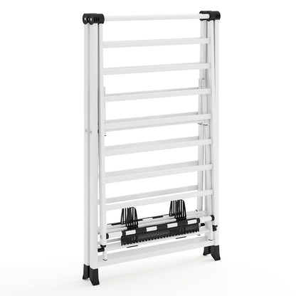 72.5 Inches Clothes Drying Rack with Height Adjustable Wings-White