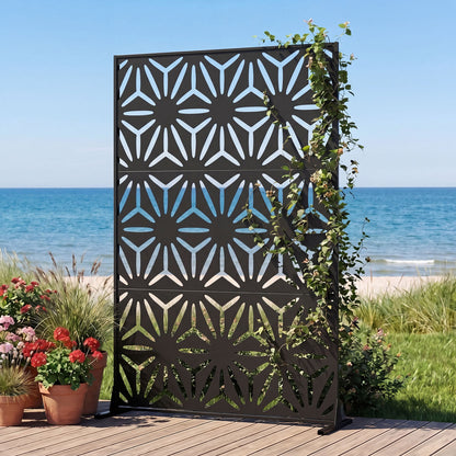 Metal Privacy Screen 72"H x 48"W Freestanding Fence Panel