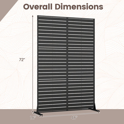 Outdoor Metal Privacy Screen 72"H x 48"W with Stand