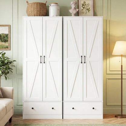 72 Inch Tall Kitchen Pantry Cabinet Farmhouse Wooden Cupboard with 2 Doors