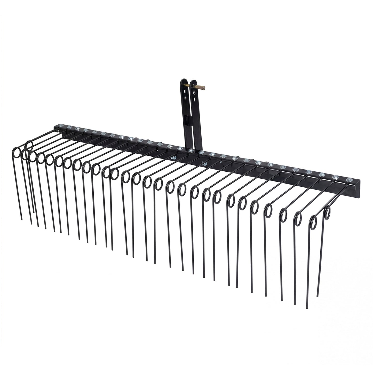 72" Pine Straw Rake with 30 Metal Coil Tines for Grass