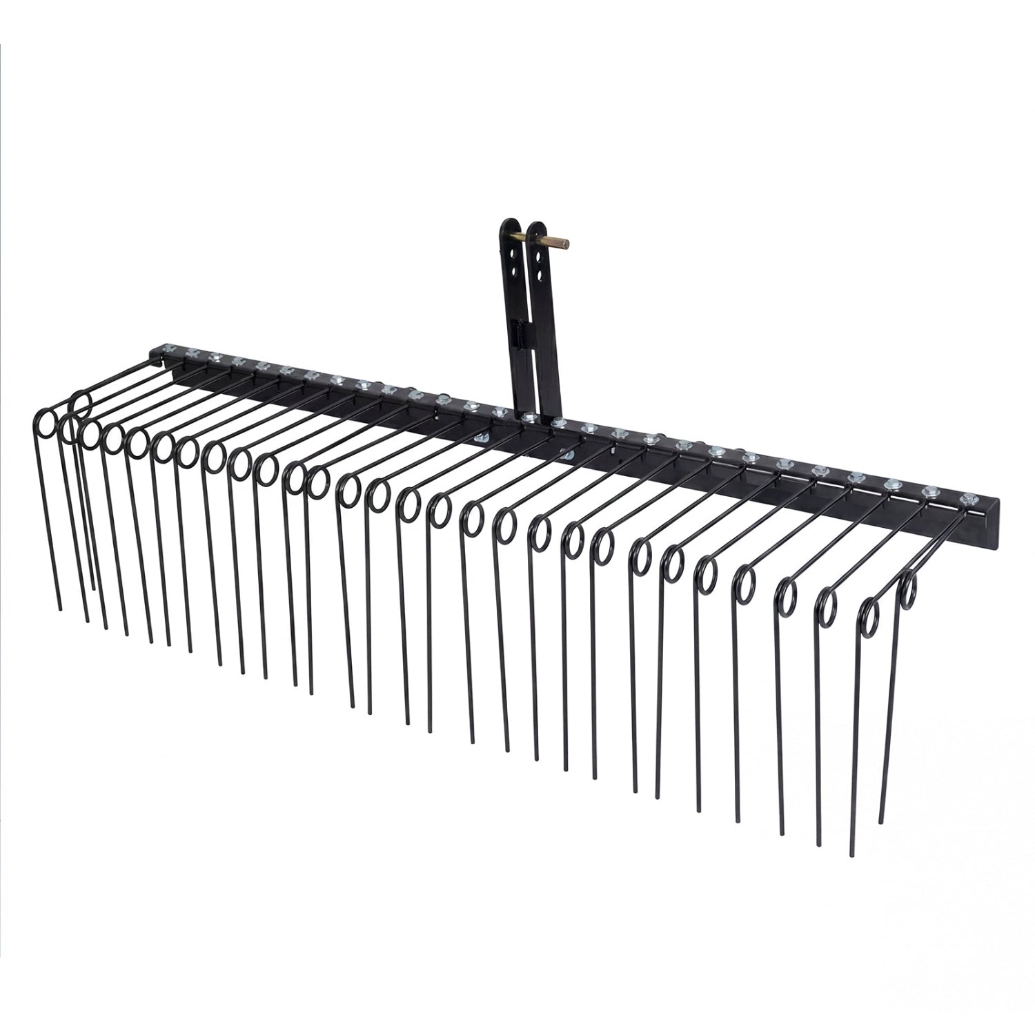 72" Pine Straw Rake with 30 Metal Coil Tines for Grass