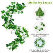 Artificial Ivy Battery Powered String Lights 360Pcs Leaves 100Pcs