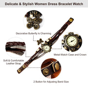 Vintage Women\'s Watch Bohemian Handmade Leather Watch Quartz Wrist Watch Fashion