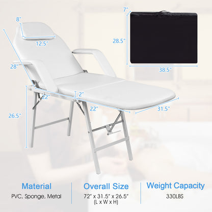 73 Inch Portable Tattoo Salon Facial Bed Massage Table