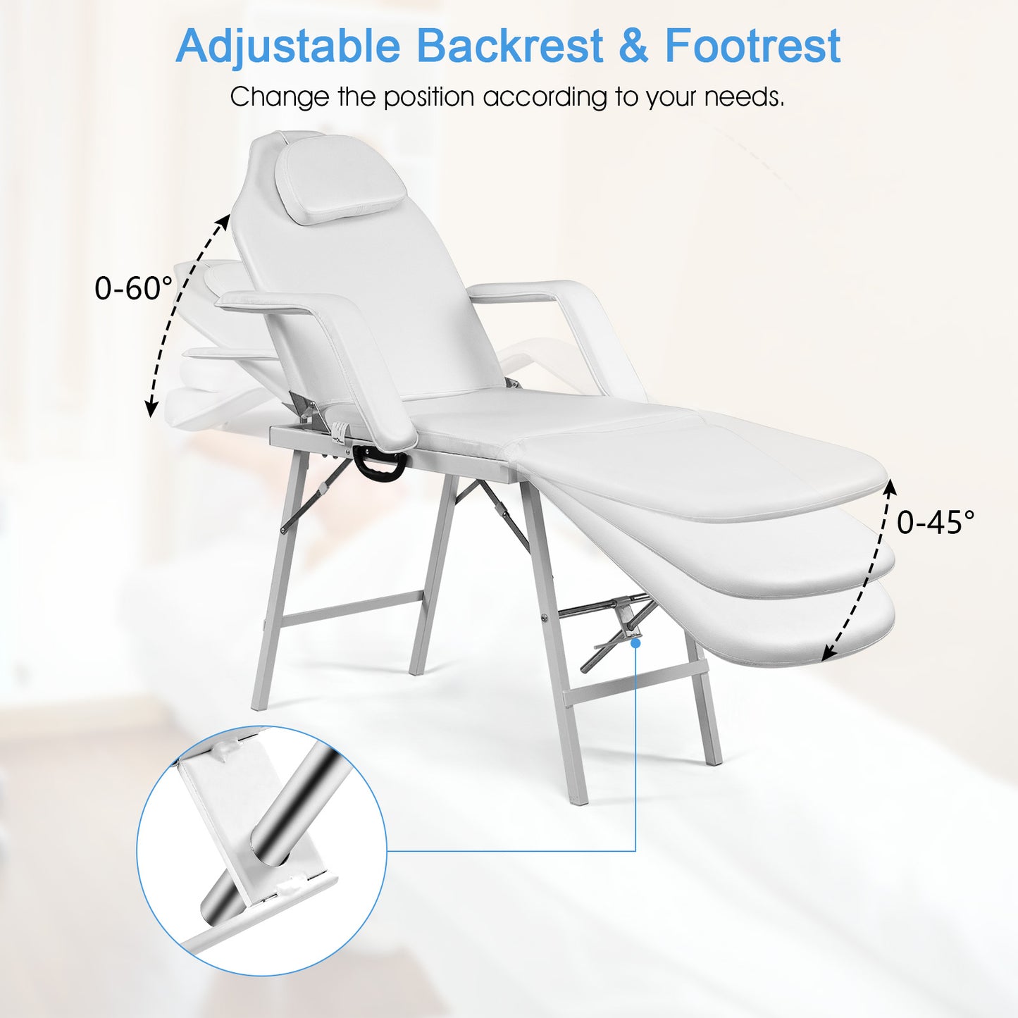 73 Inch Portable Tattoo Salon Facial Bed Massage Table
