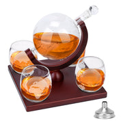 World Whiskey Decanter Globe Set