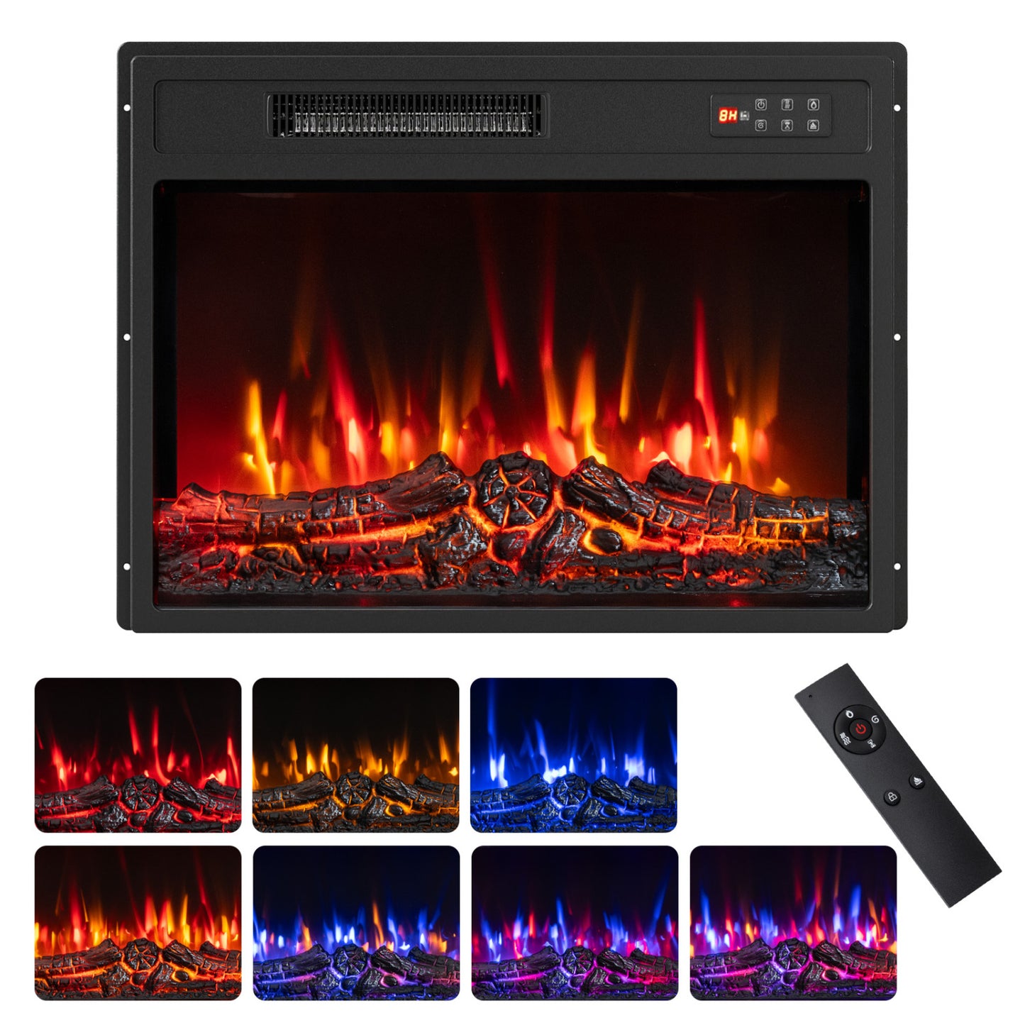 Electric Fireplace Insert 23" with Remote Control 750/1500W