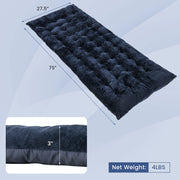 75 x 27.5 Inch Camping Cot Pads with Soft and Breathable Crystal Velvet-Gray - Navy