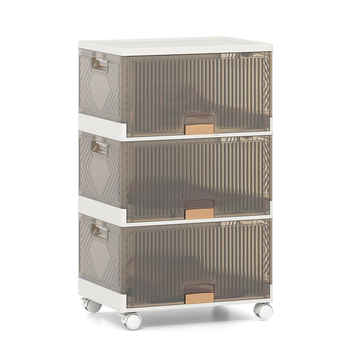 3/4/5/6-Cube Stackable Storage Bins with Detachable Wheels-3 Cube