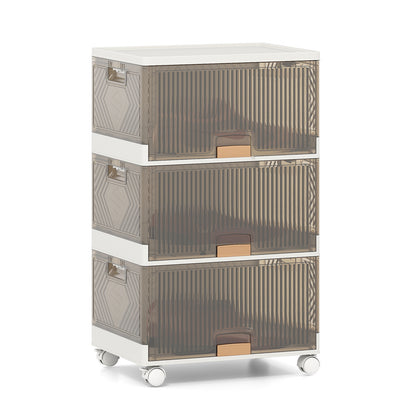 3/4/5/6-Cube Stackable Storage Bins with Detachable Wheels-3 Cube