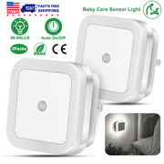 2Packs LED Night Lights Plug-in Light Sensor Lamps Cordless Indoor LED Lighting For Postpartum Mother Babysitter Aged Parent Bedroom Bathroom