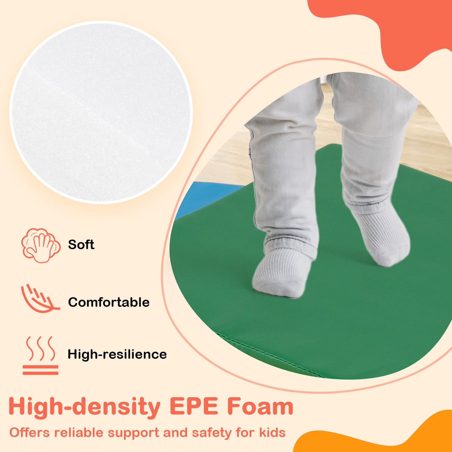 7 Pieces Toddlers Climbing Toys with EPE Foam and Removable PU Leather
