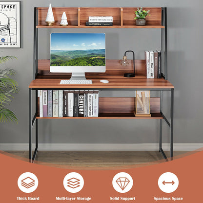 47-Inch Computer Desk Writing Study Table Workstation-Coffee