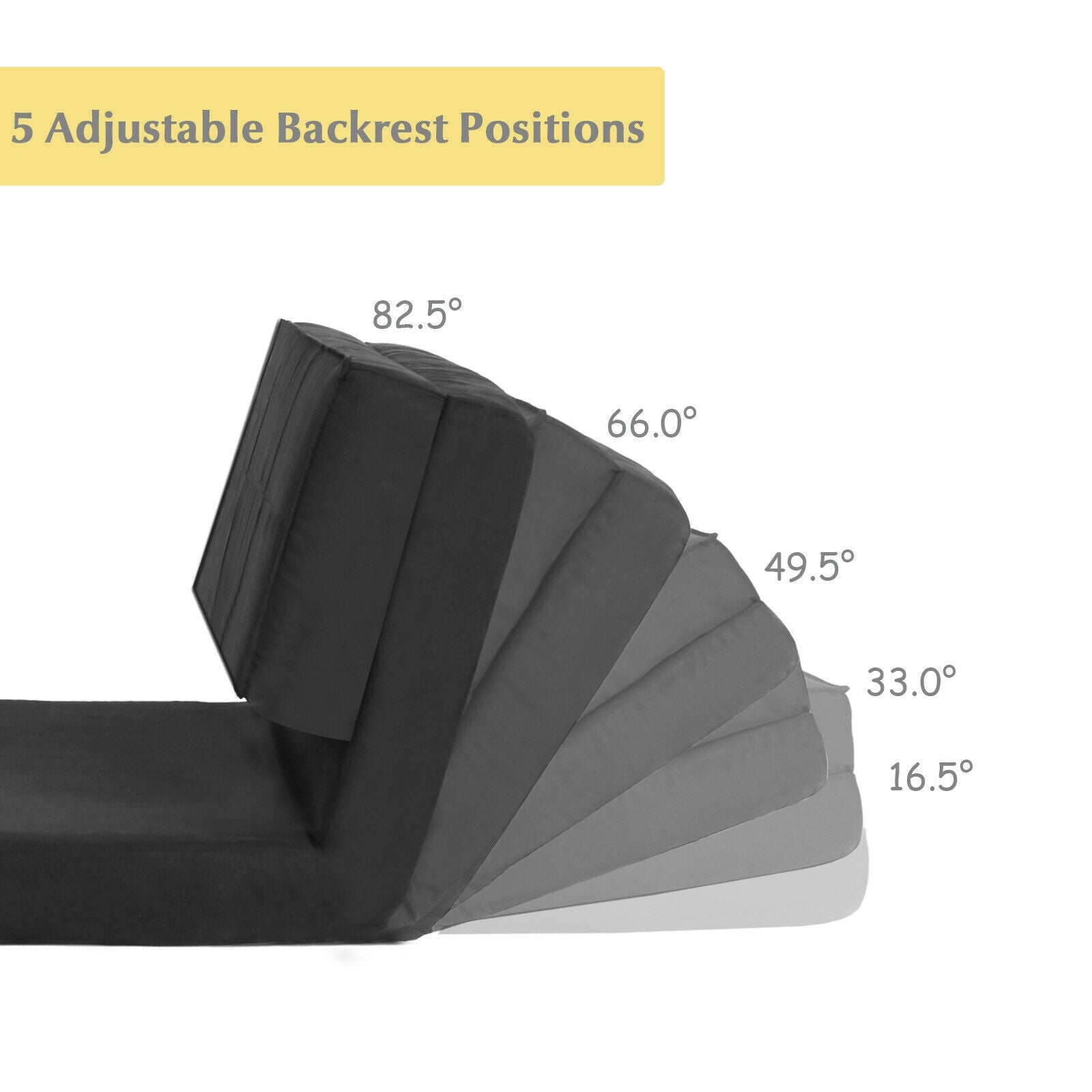 High Quality Fam Convertible Lounger Folding Sofa Sleeper Bed-Black