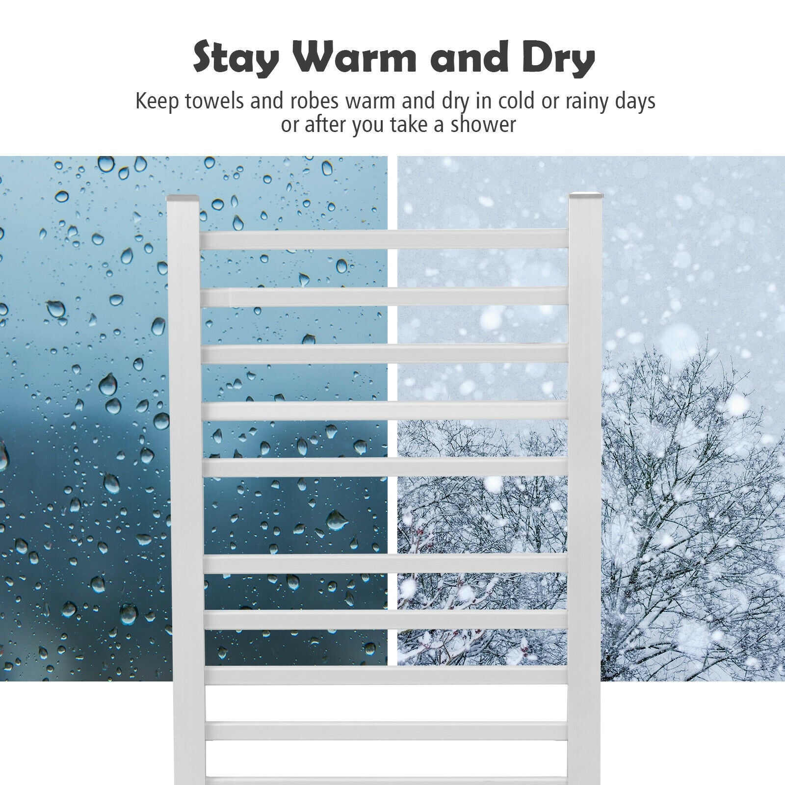 2-in-1 150W Freestanding and Wall-mounted Towel Warmer Drying Rack with Timer