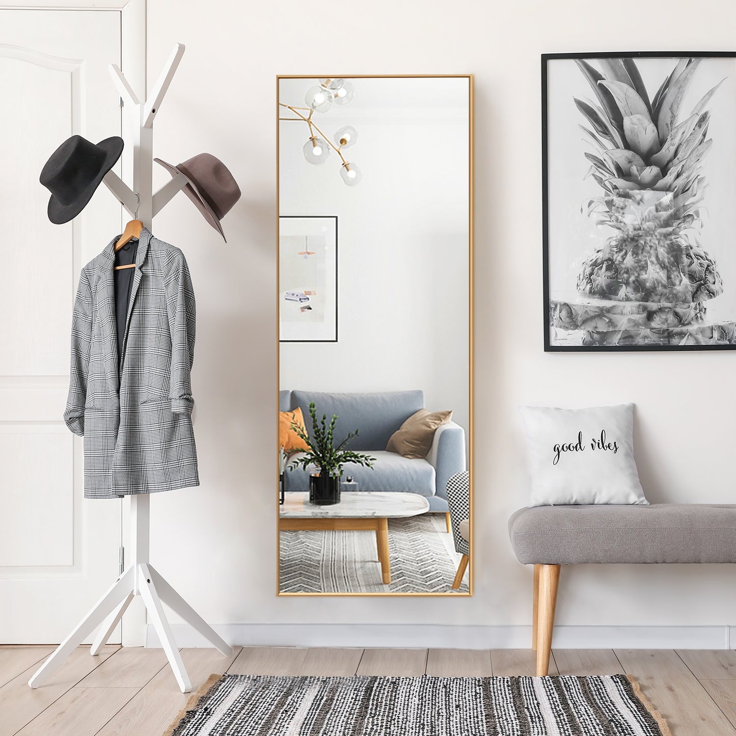 59 Inch Full Length Mirror Large Rectangle Bedroom Mirror