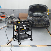 Rolling Tool Cart Mechanic Cabinet Storage ToolBox Organizer with Drawer-Black