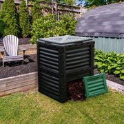 80-Gallon Outdoor Composter with Large Openable Lid and Bottom Exit Door-Green