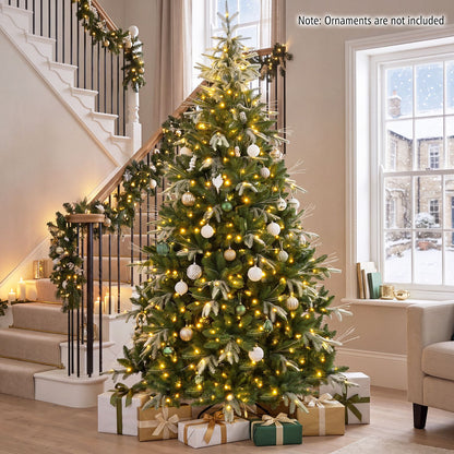 Artificial Christmas Tree with Full Branch Tips and Dual-Color LED Lights-9 Feet
