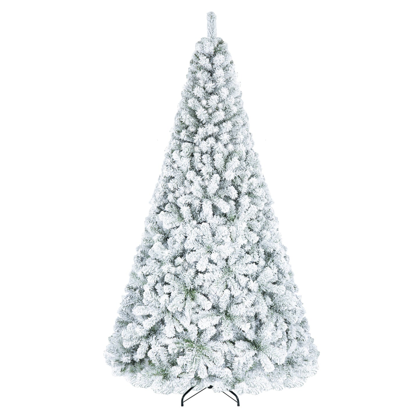 Snow-Flocked Artificial Christmas Tree 9 ft with Metal Stand