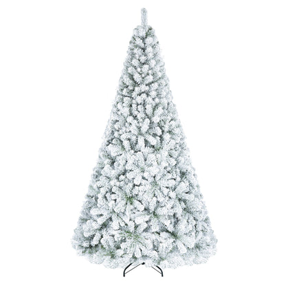 Snow-Flocked Artificial Christmas Tree 9 ft with Metal Stand