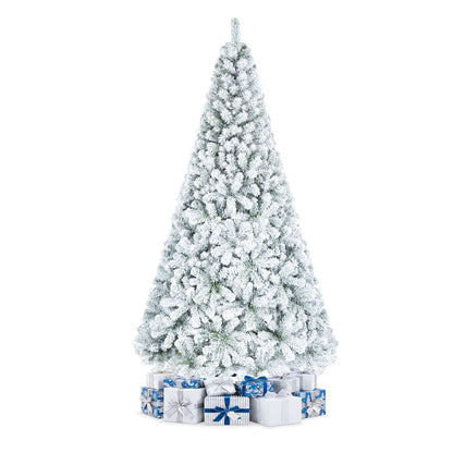 Snow-Flocked Artificial Christmas Tree 9 ft with Metal Stand
