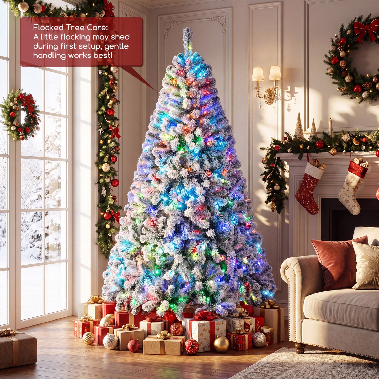 6 FT Smart Pencil Christmas Tree with RGB Lights & Music Sync