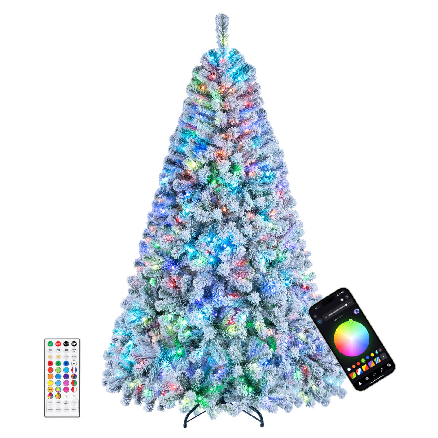 6 FT Smart Pencil Christmas Tree with RGB Lights & Music Sync