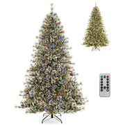 6/7.5/9 FT Artificial Christmas Tree Pre-Lit Hinged Holiday Tree with 360° Quick Power Connector-7.5ft - 7.5Ft