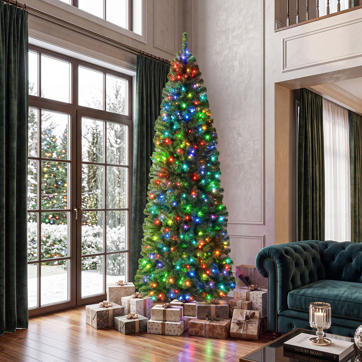 6.3 FT Smart Pencil Christmas Tree with Pre