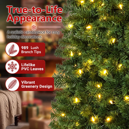 6.3 FT Smart Pencil Christmas Tree with Pre