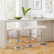 1 PC Round Bar Stool Adjustable Swivel Pub Chair-White