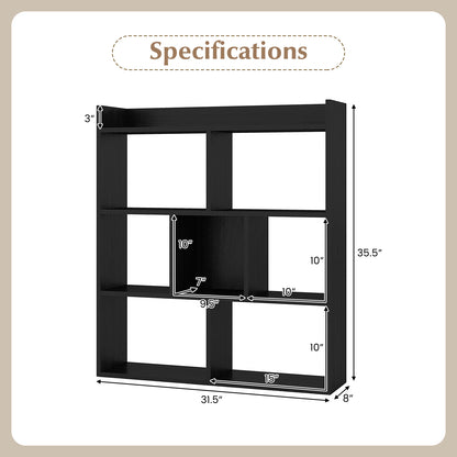 7 Cubes Open-back Bookshelf with Anti-Toppling Devices
