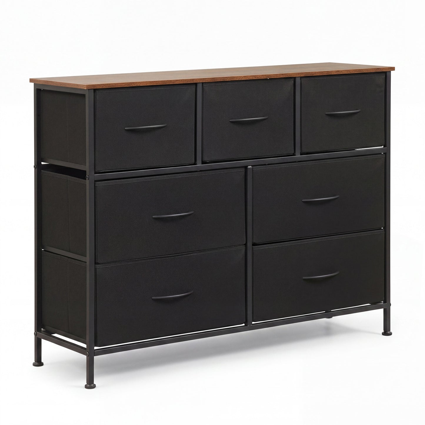 7-Drawer Wide Dresser with Fabric Drawers for Bedroom