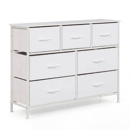 7-Drawer Wide Dresser with Fabric Drawers for Bedroom