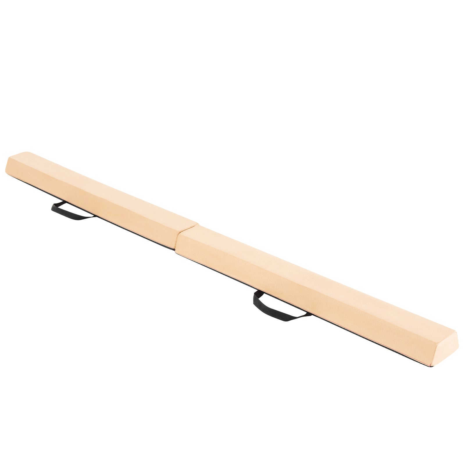 7 FT Folding Balance Beam with Removable Suede Cover and Non-slip Bottom-Purple - Khaki