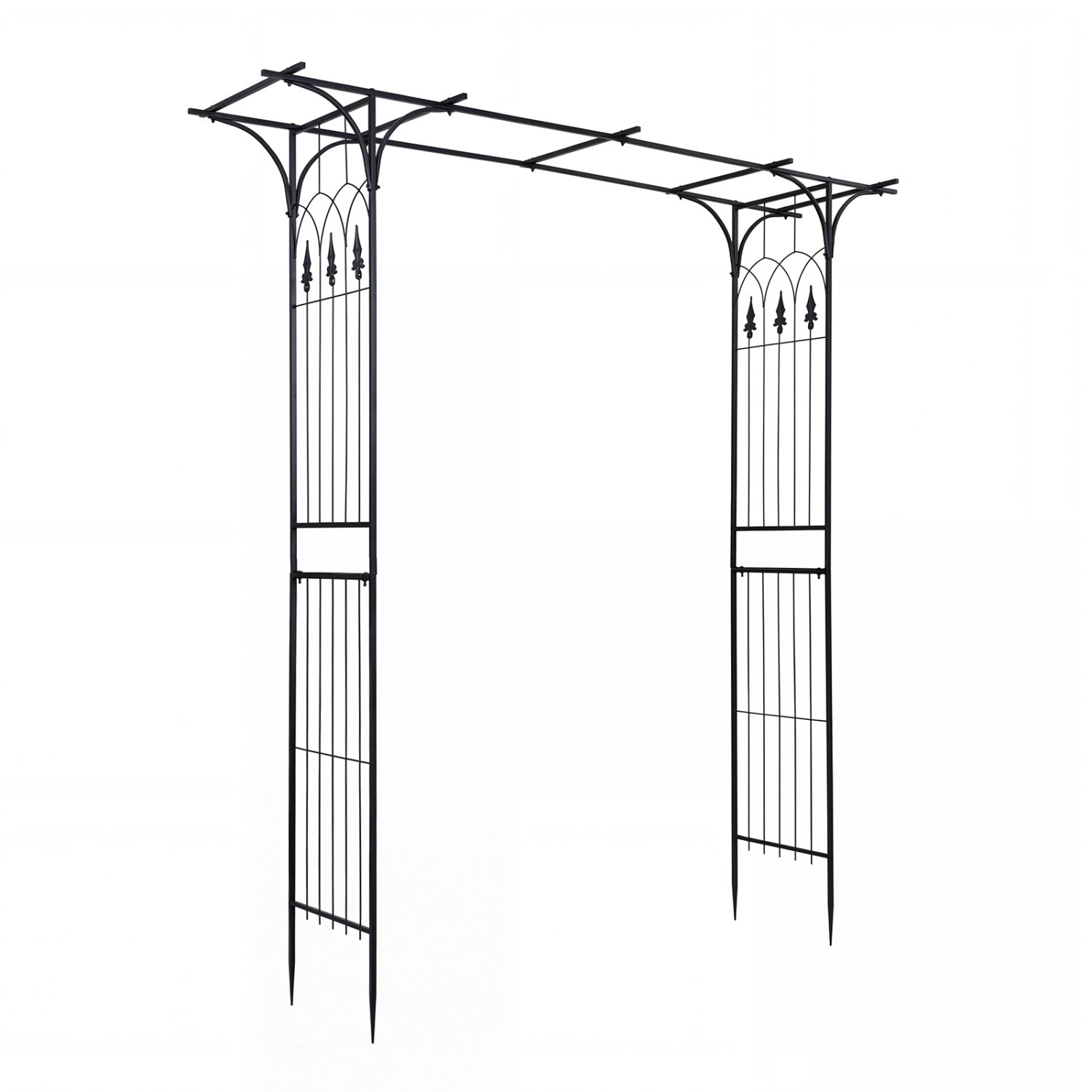 7 FT Garden Arch Arbor with Flat Top Design for Climbing Plants