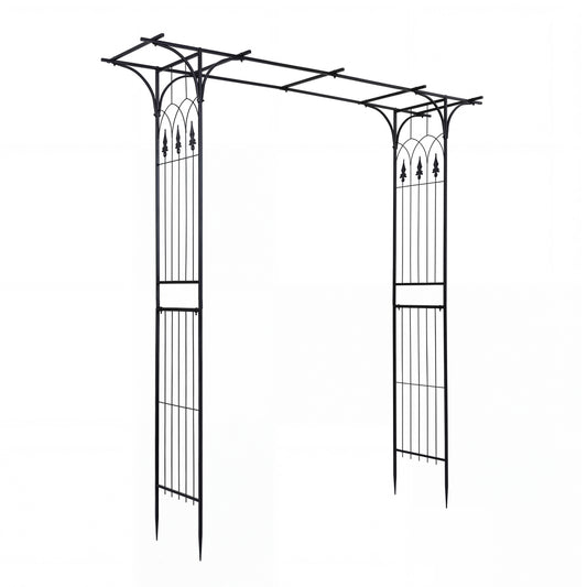 7 FT Garden Arch Arbor with Flat Top Design for Climbing Plants