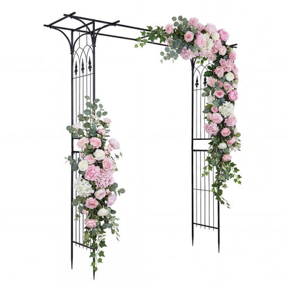 7 FT Garden Arch Arbor with Flat Top Design for Climbing Plants