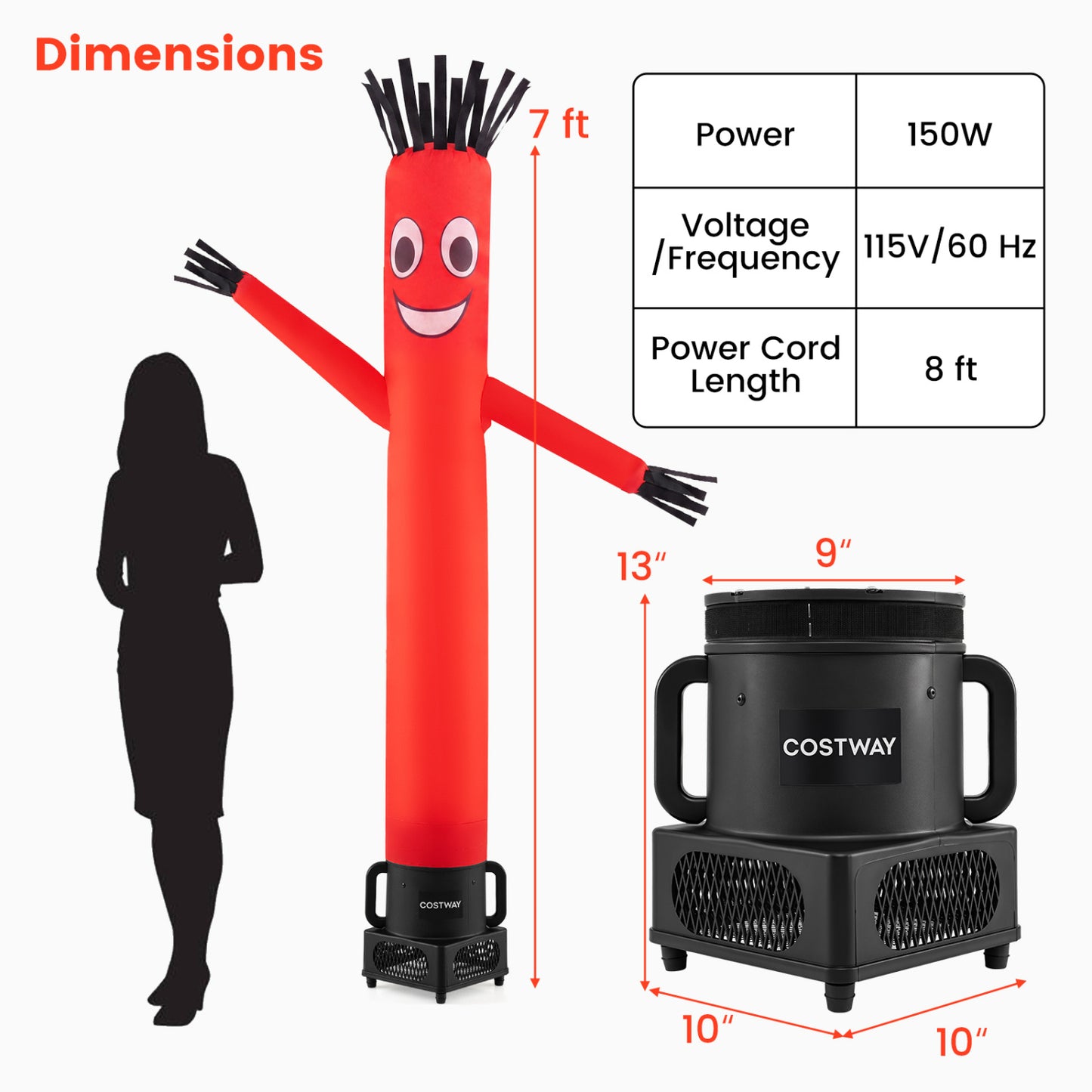 7 FT Inflatable Tube Man with Blower for Business Promotion
